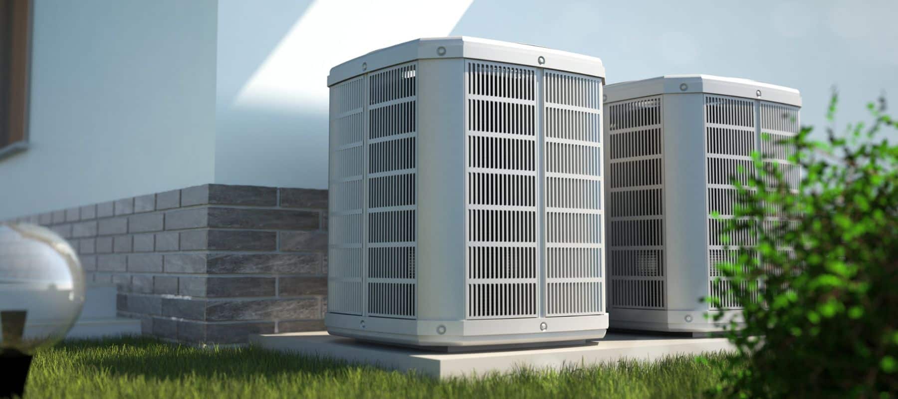 outdoor hvac units positioned outside of home