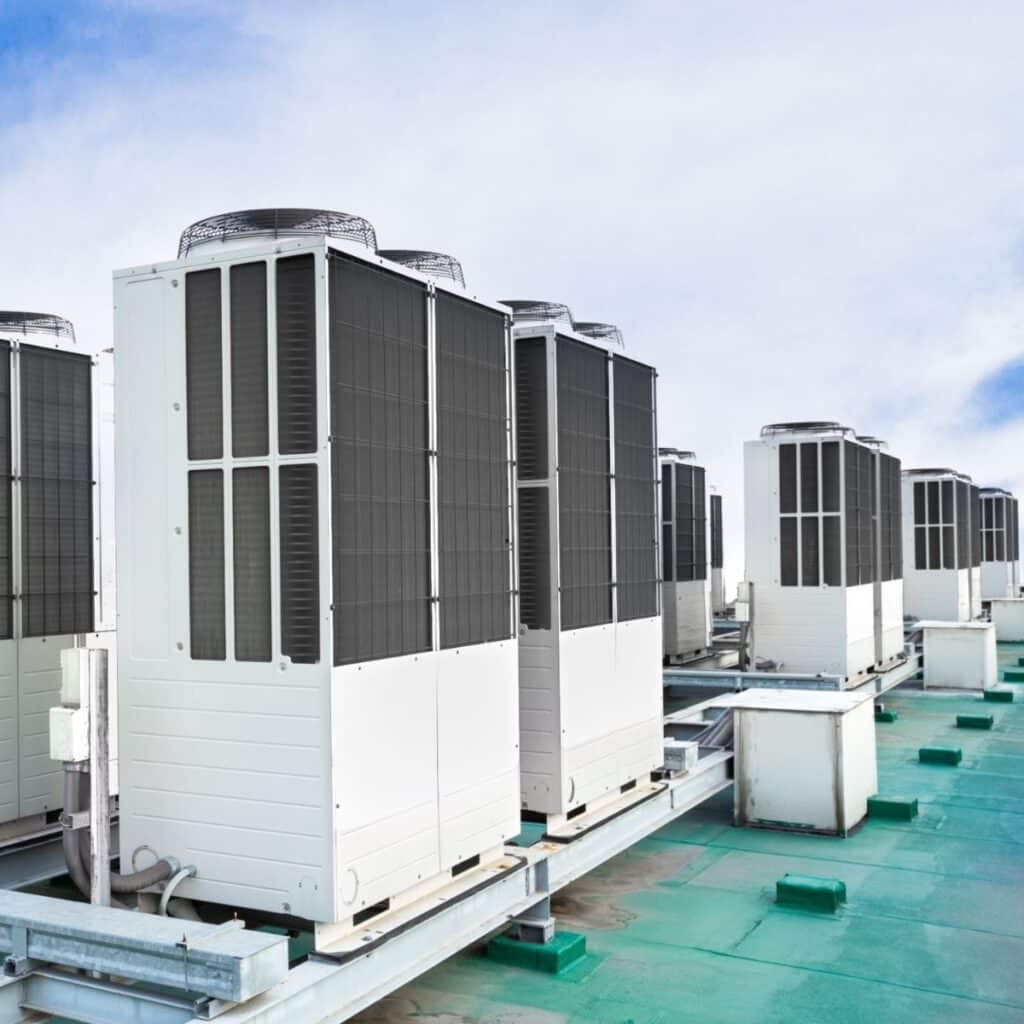 commercial vrv/vrf systems on the top of a commercial building