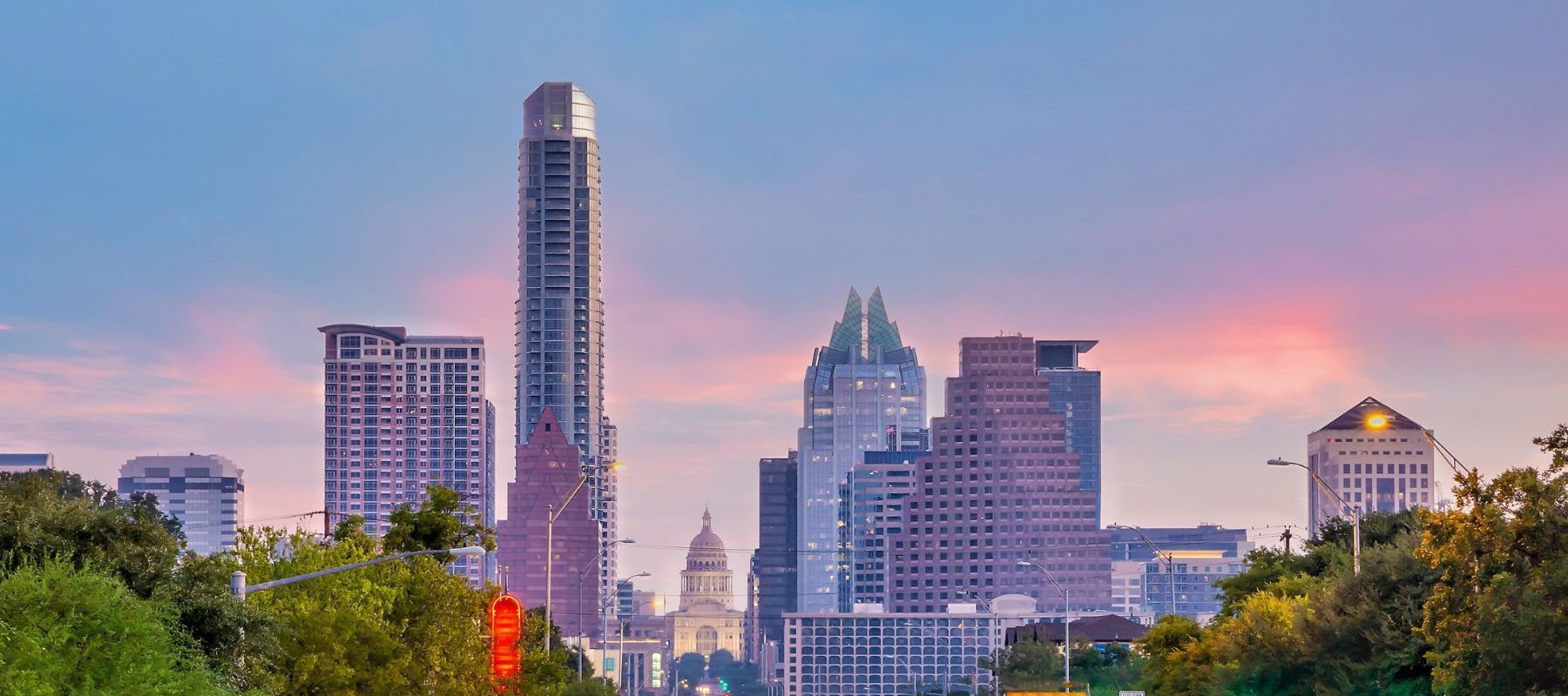 wide view of south austin tall buildings