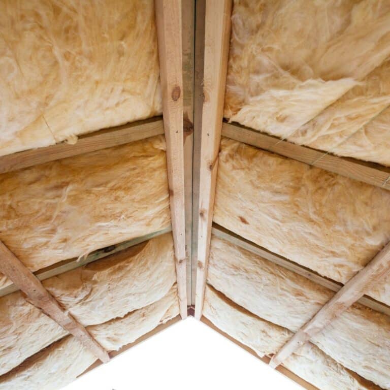 closeup of attic insulation on a residential home in buda