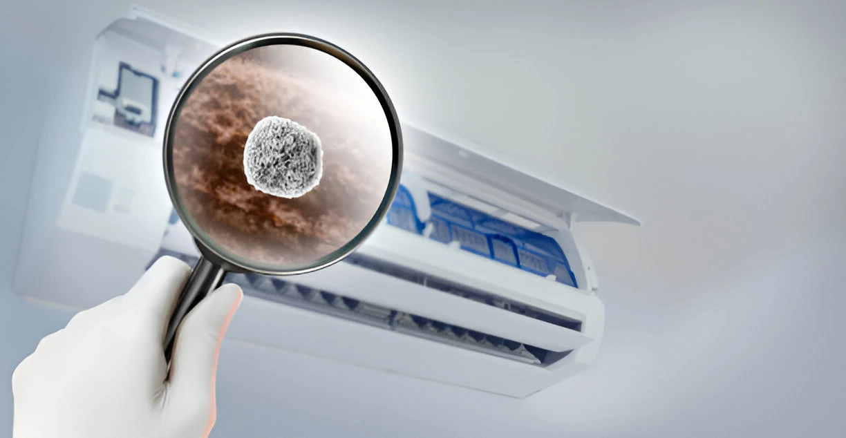 Bacteria inside an air conditioning or heat pump unit