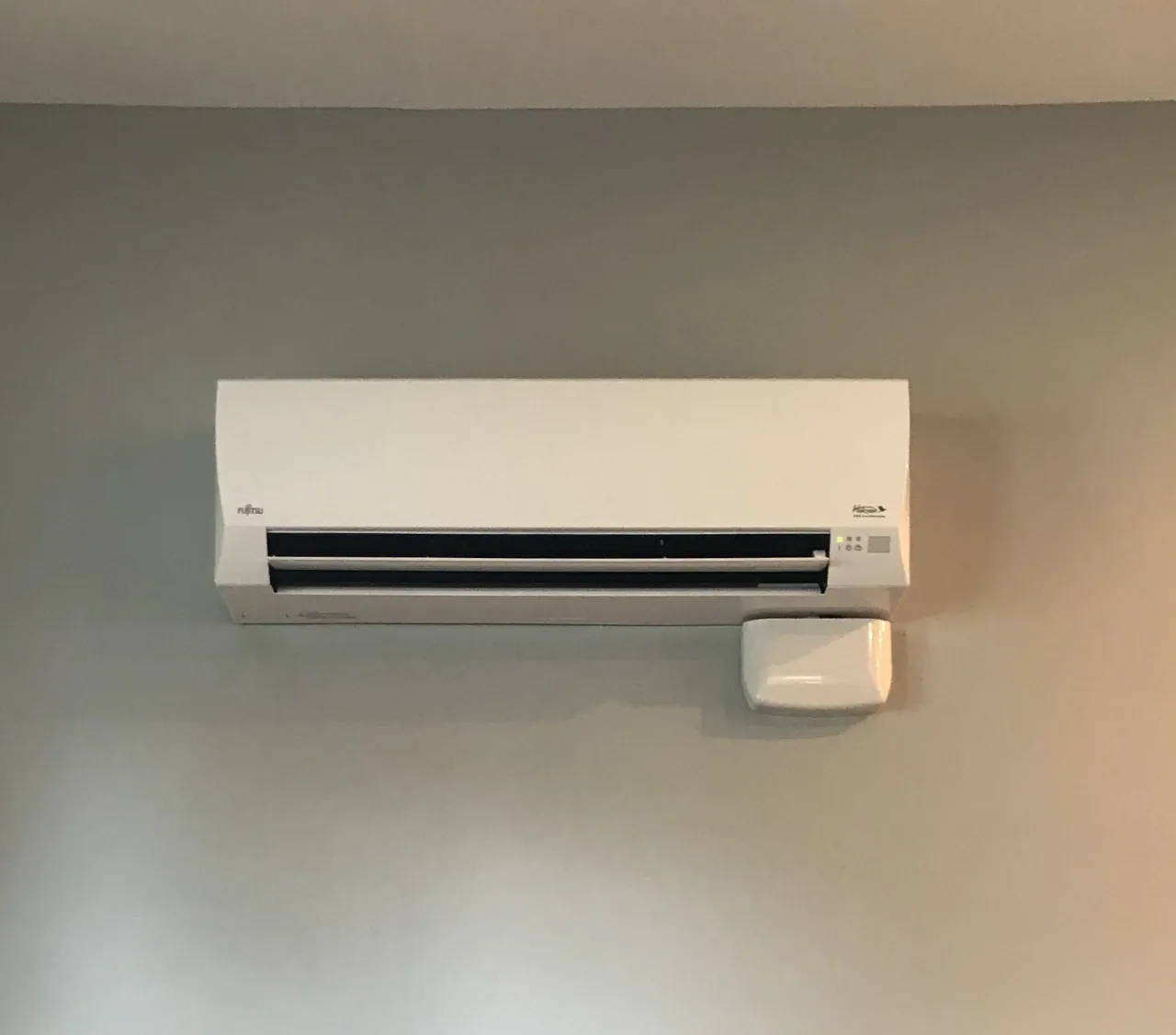 Ductless mini-split system mounted on wall